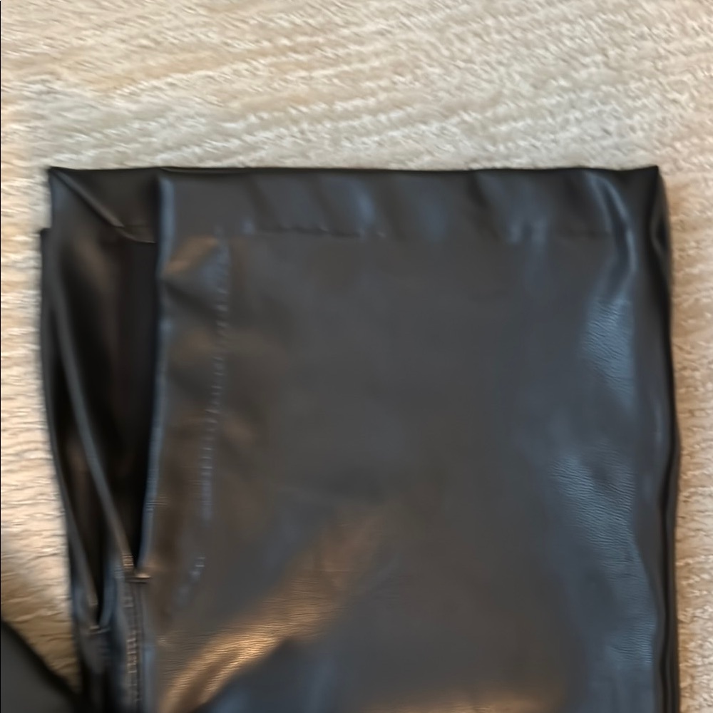 Abercrombie & Fitch Jet Black Leatherette Trousers - Picture 7 of 10